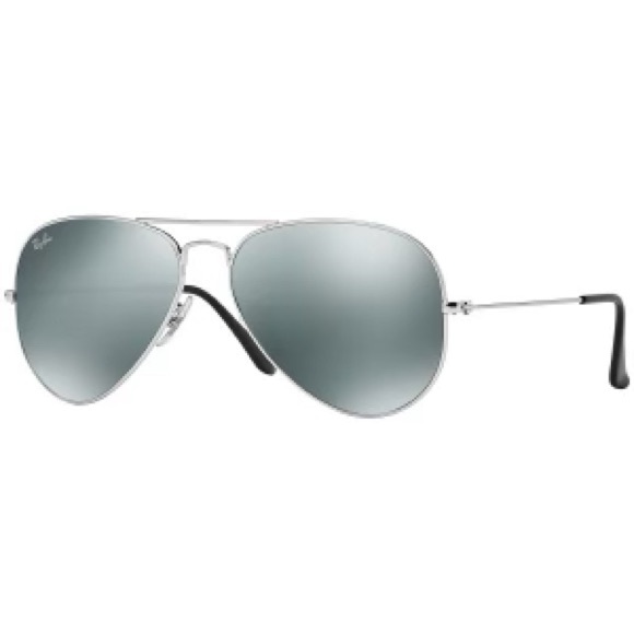 Ray-Ban Av Sunglasses Silver Frame Mirror Lenses